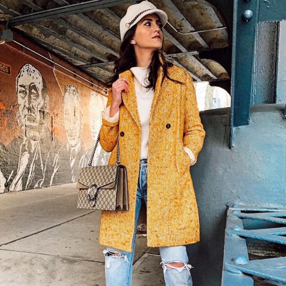 Yellow Jcrew Overcoat